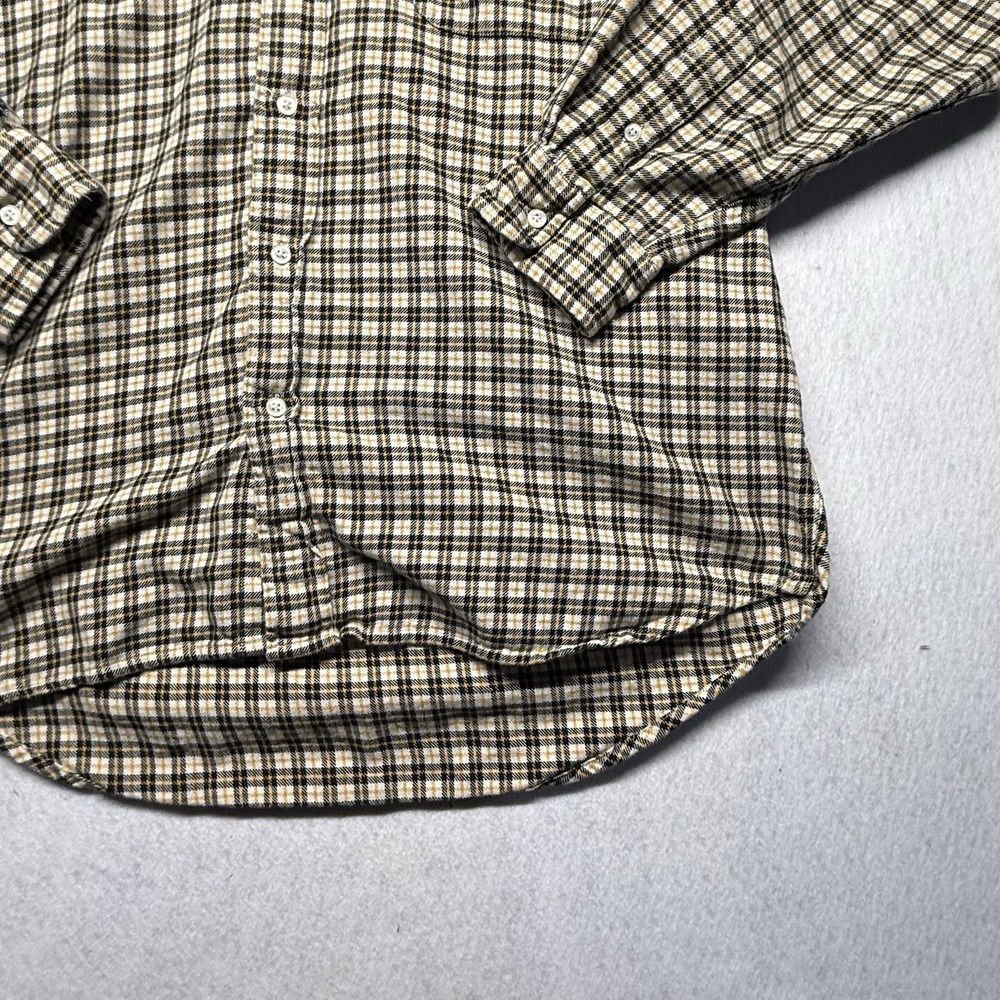 Vintage Ralph Lauren Mens L Flannel Yellow Plaid  Button Down Shirt Long Sleeve - Picture 6 of 13